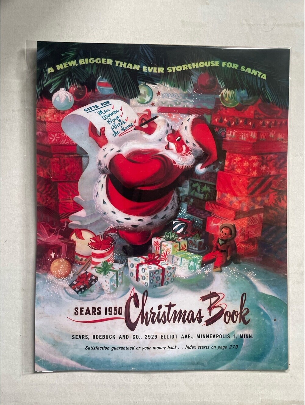 Sears Wish Book 1950 Cover PRINT Christmas XMAS 8.5" x 11" REPRINT